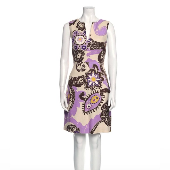 KATE SPADE NEW YORK Printed Knee-Length 100% Cotton Dress - Picture 1 of 3